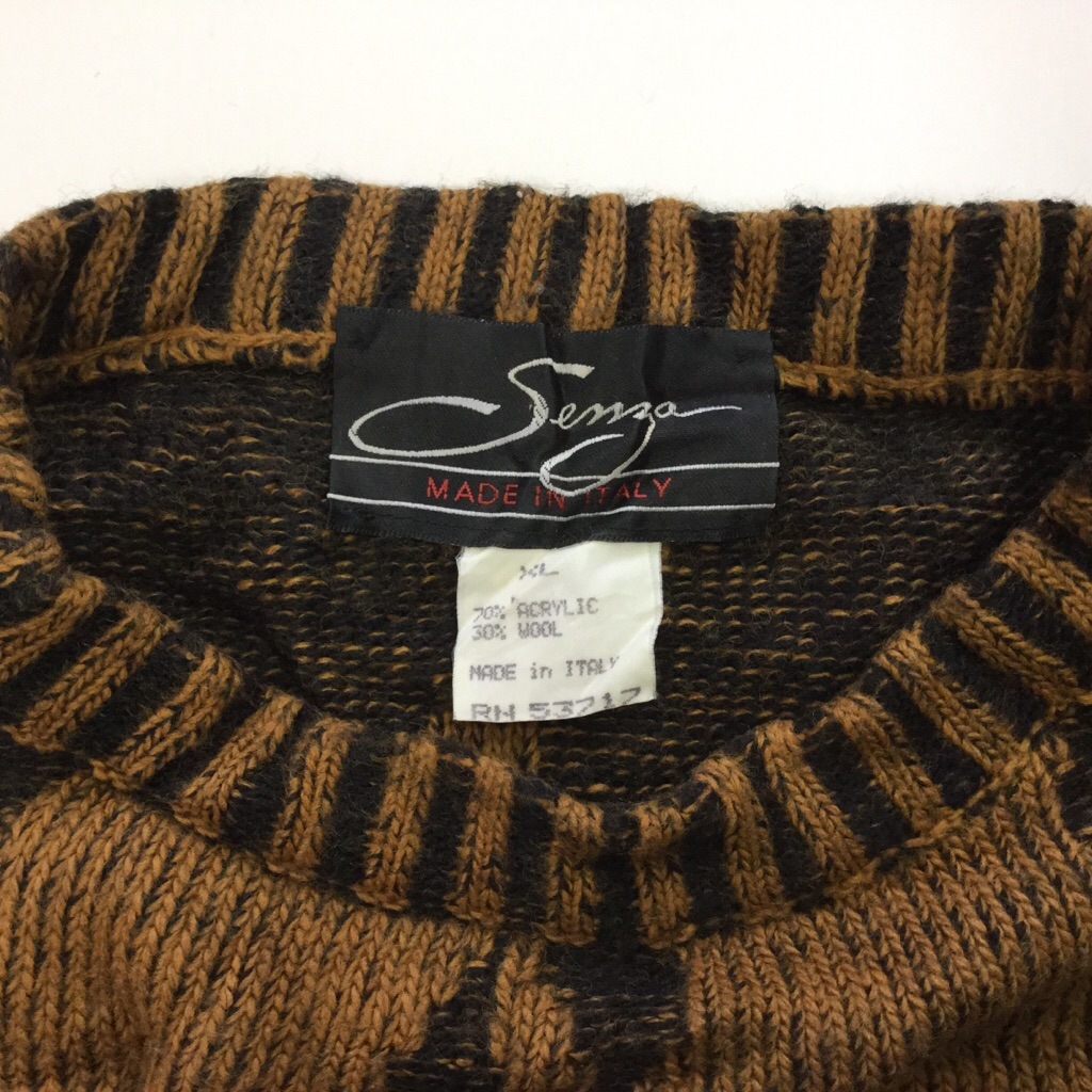 ����ꥫ͢�� ������������ �˥å� MADE IN ITALY ����̵�� XL/��x�� �� �����֥� ��ʪ ���� ���롼�ͥå� �礭�� �ӥå� �����С� USA���� ���岷 ����