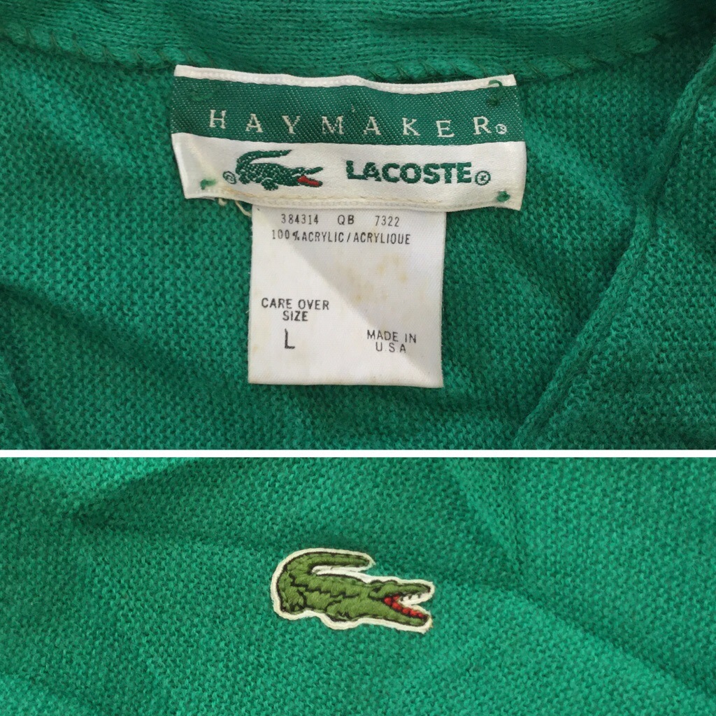 HAYMAKER LACOSTE �饳���� �������˥å� �����ǥ����� �������� MADE INU.S.A. ����̵�� L/�С����꡼�� ��� ���ݥ���� �����奢�� ����å��å� �֥��� ��ǥ����� ����ꥫ͢�� ����� ����