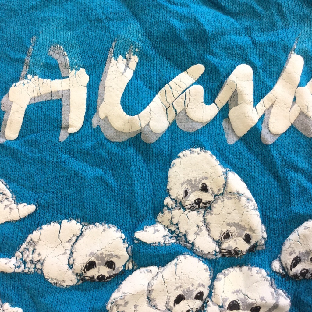 ����ꥫ���� ��ǥ����� ���饹���������å� �ȥ졼�ʡ� S/�忧 �����饷 Alaska �饰��� 4�ܿ� �����å� Hanes �إ��� MADE IN U.S.A. ���岷 ����̵�� ͢����