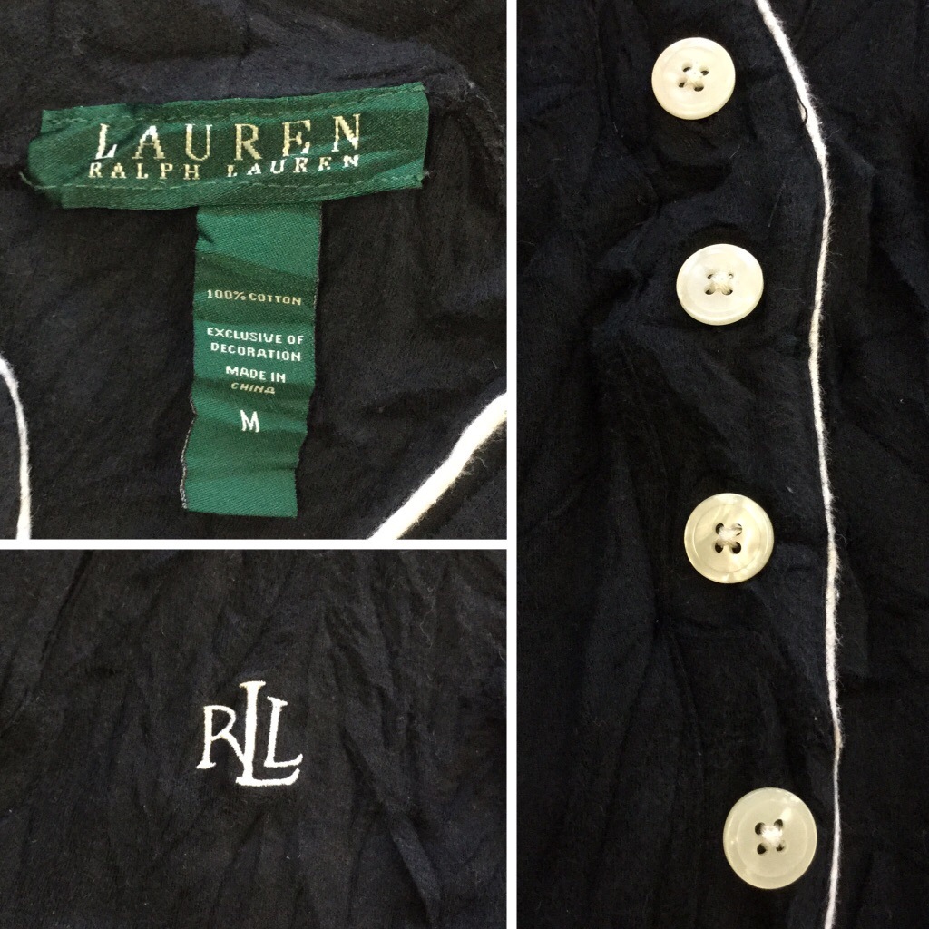 LAUREN RALPH LAUREN ���ե������ ��ǥ����� ����˥å� Ĺµ���ԡ��� ����̵�� M/�����֥�å� �إ��ޥ��顼 �ץ륪���С� ����T ͢���� USA ����� �롼�०����