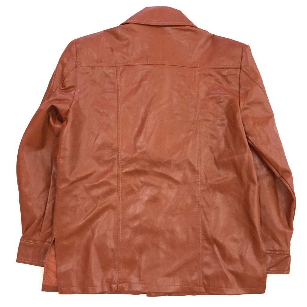 Van Cort アメリカ古着 レザー風ジャケット メンズ M 茶 合皮 ハーフコート ナイロンジャケット 4ポケ カジュアル Usa 輸入品 送料無料 アメリカ古着 メンズ トップス ジャケット 薄手 Spec Co Ltd