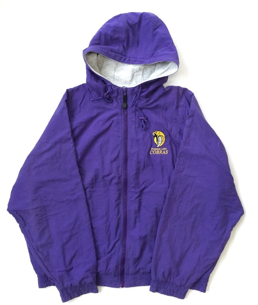 Fountain Lake COBRAS ナイロンジャケット フードジャケット 送料無料 メンズ XXL/紫x霜降りグレー アメリカ輸入