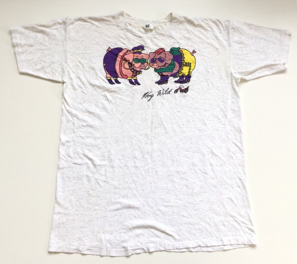 Hog Wild 半袖tシャツ Tシャツワンピ 送料無料 レディース フリー マルチカラー霜降り スリープウエア パジャマ ビッグt Made In Usa アメリカ直輸入 アメカジ アメコミ キャラt 豚 バイク 古着卸 業販 ー品切れー Spec Co Ltd