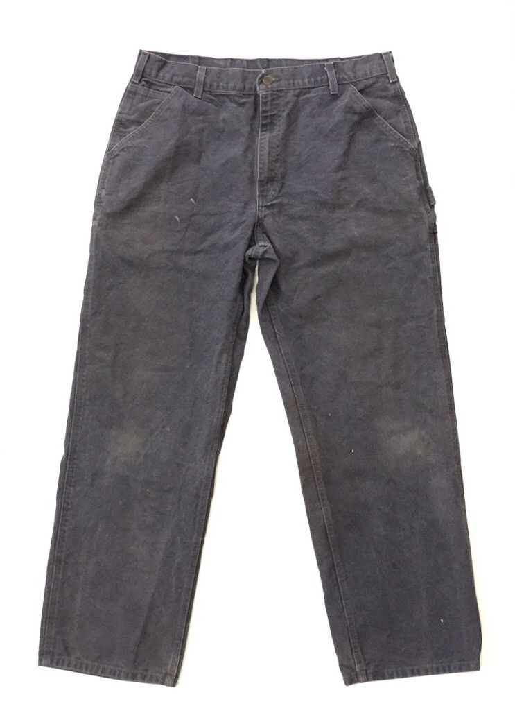 CARHARTT カーハート ペインターパンツ ダック地 送料無料 W36/濃いグレー ダック地 帆布 ワークパンツ アメリカ直輸入 USA アメカジ ブランド ロゴ 厚手 古着卸 業販.,LTD.