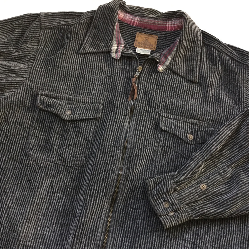 St John S Bay アメリカ直輸入 コーデュロイシャツジャケット 送料無料 レディース 3x 黒グレー系 太うね コーズ コール天 ベロア ジップアップ フルジップ Usa アメカジ トラッド 古着卸 業販 Wilderness Lodge 大きい ビッグ オーバー ー品切れー Spec Co Ltd