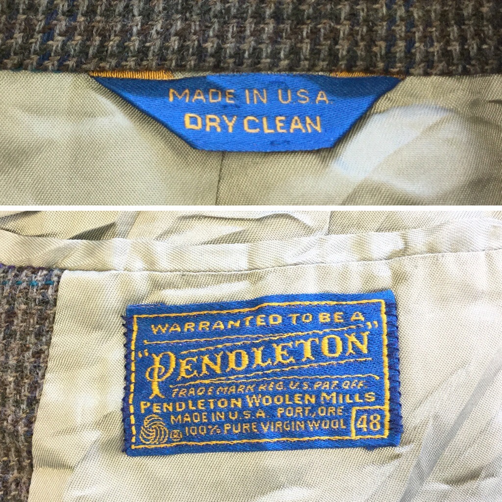 PENDLETON �ڥ�ɥ�ȥ� ������� �ĥ����� �����른�㥱�å� �ơ��顼�� ����̵�� ��� 48/���졼�� ����ꥫ͢�� MADE IN USA ���ᥫ�� �֥��� ���������󥦡��� �ӥ�ơ��� �����ĥ��㥱�å� ���岷 ���� �ӥå� �礭�� �����С�