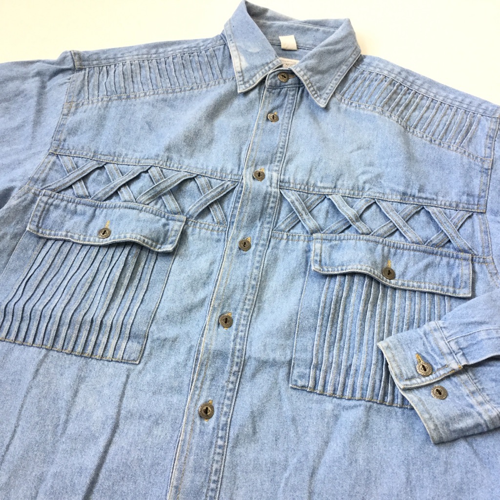 Men S Company デニムシャツ アメリカ直輸入 ダンガリーシャツ Us古着 送料無料 メンズ 37 38 S M デニムブルー 長袖シャツ Usa ワーク カウボーイ ウエスタン ファーマーズ アメカジ デザイン 古着御 業販 ー品切れー Spec Co Ltd