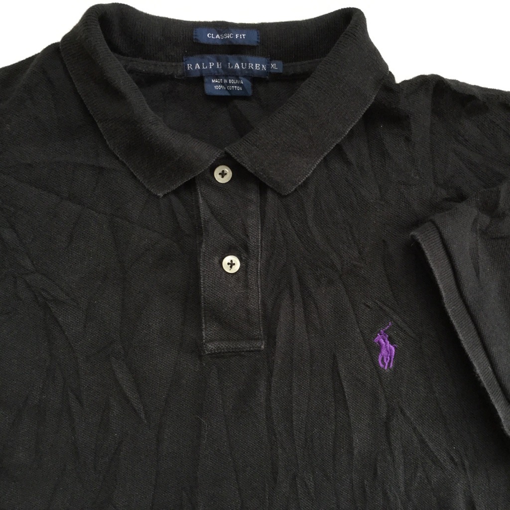 RALPH LAUREN ���ե������ ����ꥫľ͢�� ���λ� Ⱦµ�ݥ������ ����̵�� ��ǥ����� XL/�����֥�å� CLASSIC FIT ���ݥ���� USA �ȥ�å� ���ᥫ�� �֥��� ���ݡ��� ����� �ݥˡ� �ɽ� ���岷 ���� �礭�� �ӥå� �����С�