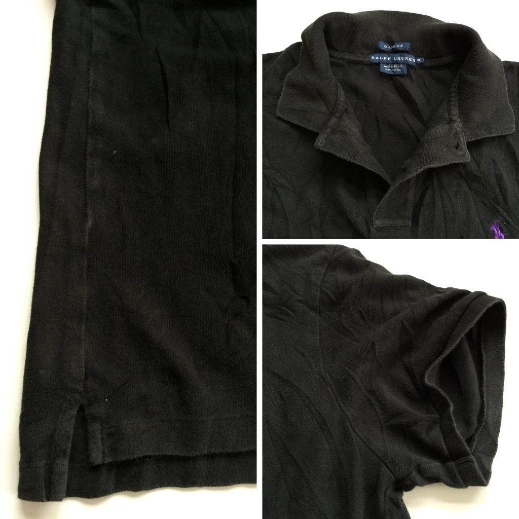 RALPH LAUREN ���ե������ ����ꥫľ͢�� ���λ� Ⱦµ�ݥ������ ����̵�� ��ǥ����� XL/�����֥�å� CLASSIC FIT ���ݥ���� USA �ȥ�å� ���ᥫ�� �֥��� ���ݡ��� ����� �ݥˡ� �ɽ� ���岷 ���� �礭�� �ӥå� �����С�