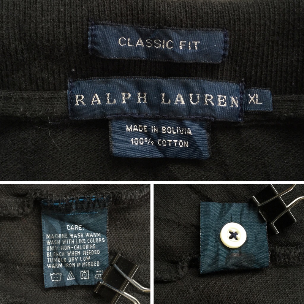 RALPH LAUREN ���ե������ ����ꥫľ͢�� ���λ� Ⱦµ�ݥ������ ����̵�� ��ǥ����� XL/�����֥�å� CLASSIC FIT ���ݥ���� USA �ȥ�å� ���ᥫ�� �֥��� ���ݡ��� ����� �ݥˡ� �ɽ� ���岷 ���� �礭�� �ӥå� �����С�