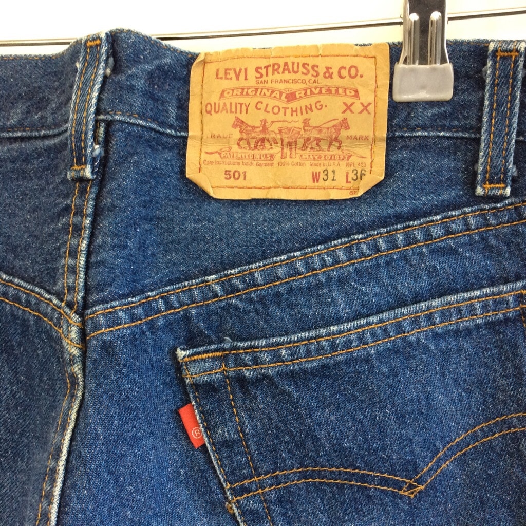 LEVI'S ������ MADE IN USA �֥롼������ W31 �ǥ˥�ѥ�� �꡼�Х��� �ӥ�ơ���