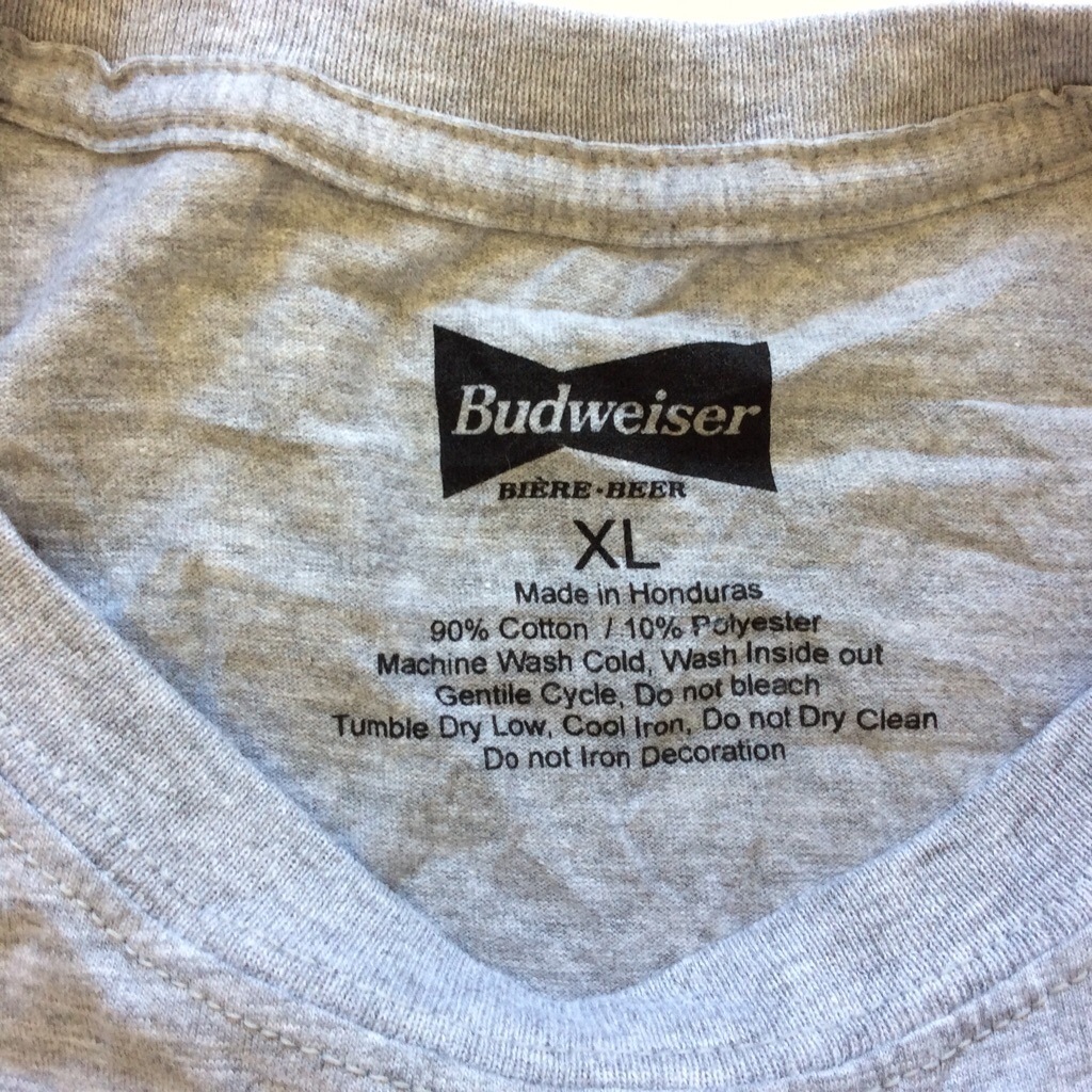 Budweiser �Хɥ磻���� ����ꥫ͢�� ȾµT����� XL/���ߤꥰ�졼 �Х� BUD �礭�������� �ӥå������� XO USA �ӡ��� Beer �֥��� ����̵��