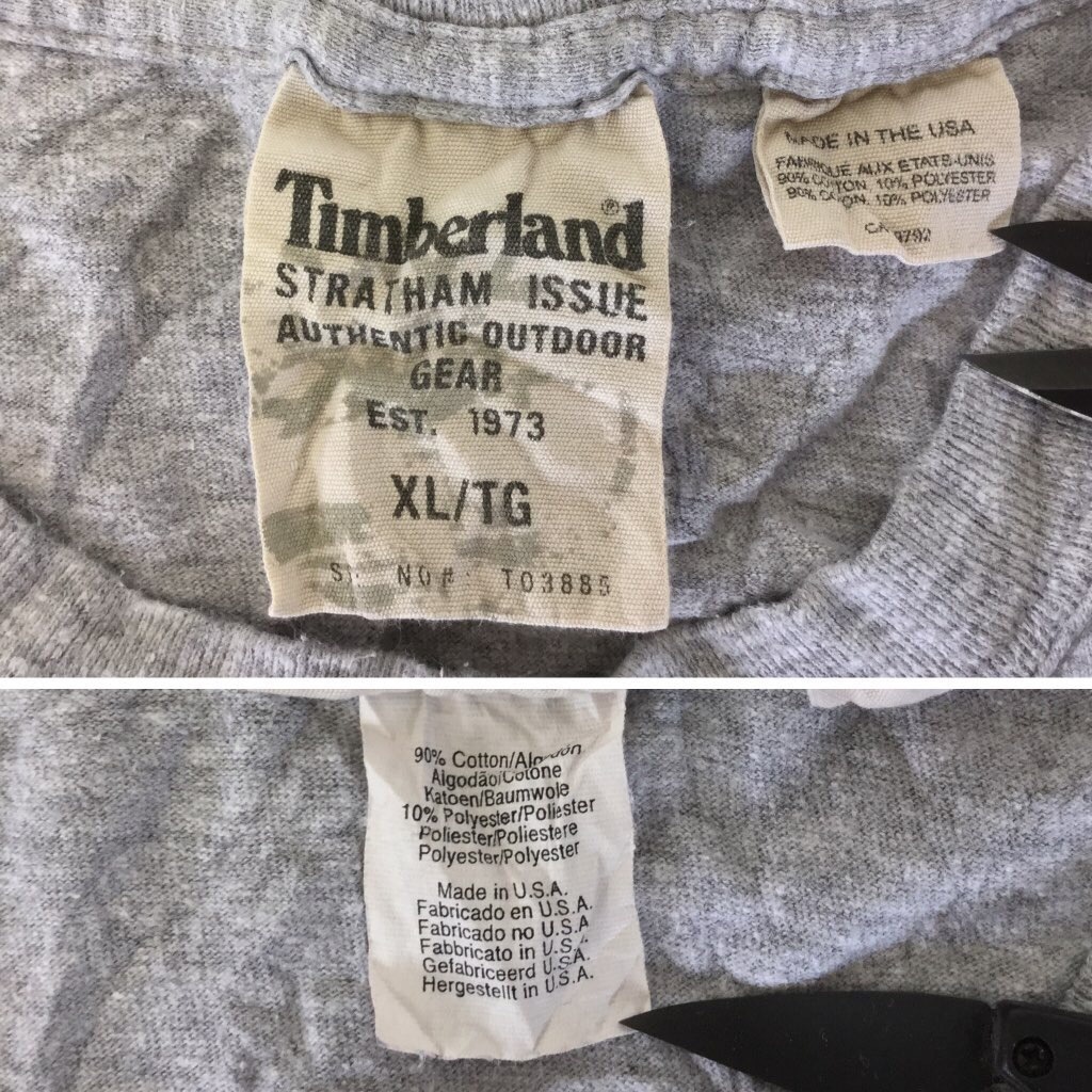 Timberland �ƥ���С����� ĹµT����� XL/���졼 ����ꥫ͢�� ����̵�� ����T �����ȥɥ� �����奢�� ���岷 USA����