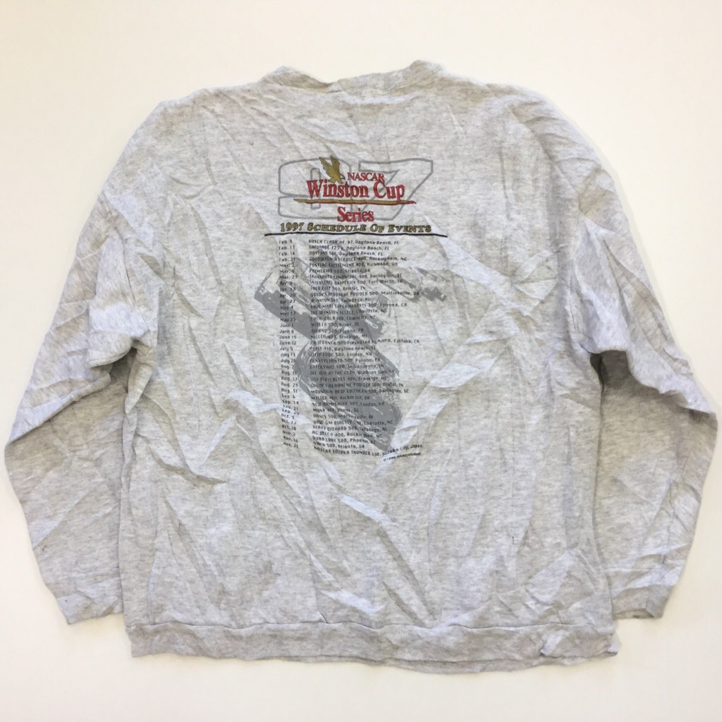 DAYTONA �ǥ��ȥ� NASCAR �ʥ����� �������å� �ȥ졼�ʡ� MADE IN U.S.A. ����̵�� XXL/���ߤꥰ�졼 Winston Cup '97 ͢���� ���ᥫ�� ����� ���� �����å� �礭�� �ӥå� �����С�