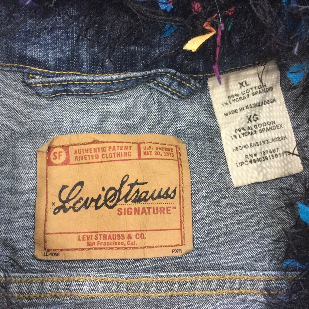 Levi's �꡼�Х��� ��ǥ����� �ǥ˥ॸ�㥱�å� ��������� ��ᥤ�� ����̵�� XL/�֥롼 �ܥ���ե饤 ��ܥ� �ӻ� ����ꥫ���� USA ����� ͢���� �礭�� �ӥå� �����С�