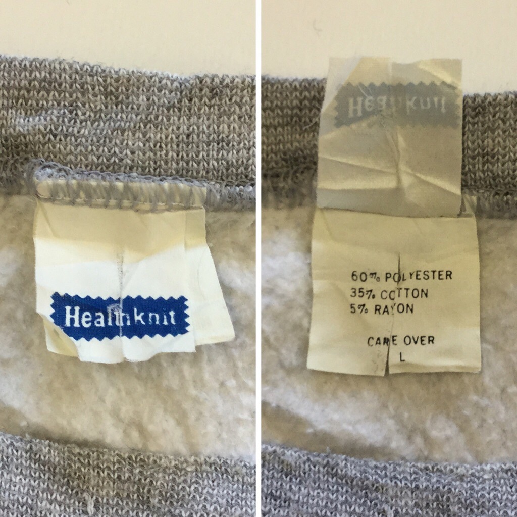 Healthknit �إ륹�˥å� ̵�ϥ������å� �ȥ졼�ʡ� ������� ����̵�� L/���ߤꥰ�졼 MADE IN U.S.A. ����ꥫľ͢�� ���ᥫ�� ����å� �ץ졼�� �����å� ���� ���岷 ����