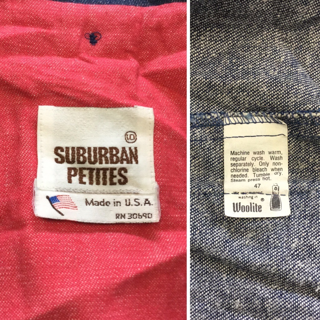 SUBURBAN PETITES ����ꥫ���� ��ǥ����� �ǥ˥ॸ�㥱�å� �ơ��顼�ɥ��㥱�å� ����̵�� L����/�֥롼 ��ĥܥ��� MADE IN USA Ȭʬµ ����� ͢����