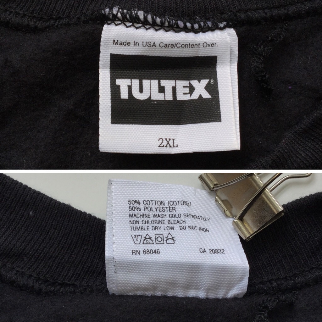 MADE IN USA ��ǥ����� ���ѥ󥳡��륹�����å� �ȥ졼�ʡ� 2XL/�����֥�å� �����å� TULTEX ���岷 ����̵�� ����ꥫľ͢�� �礭�� �ӥå� �����С�