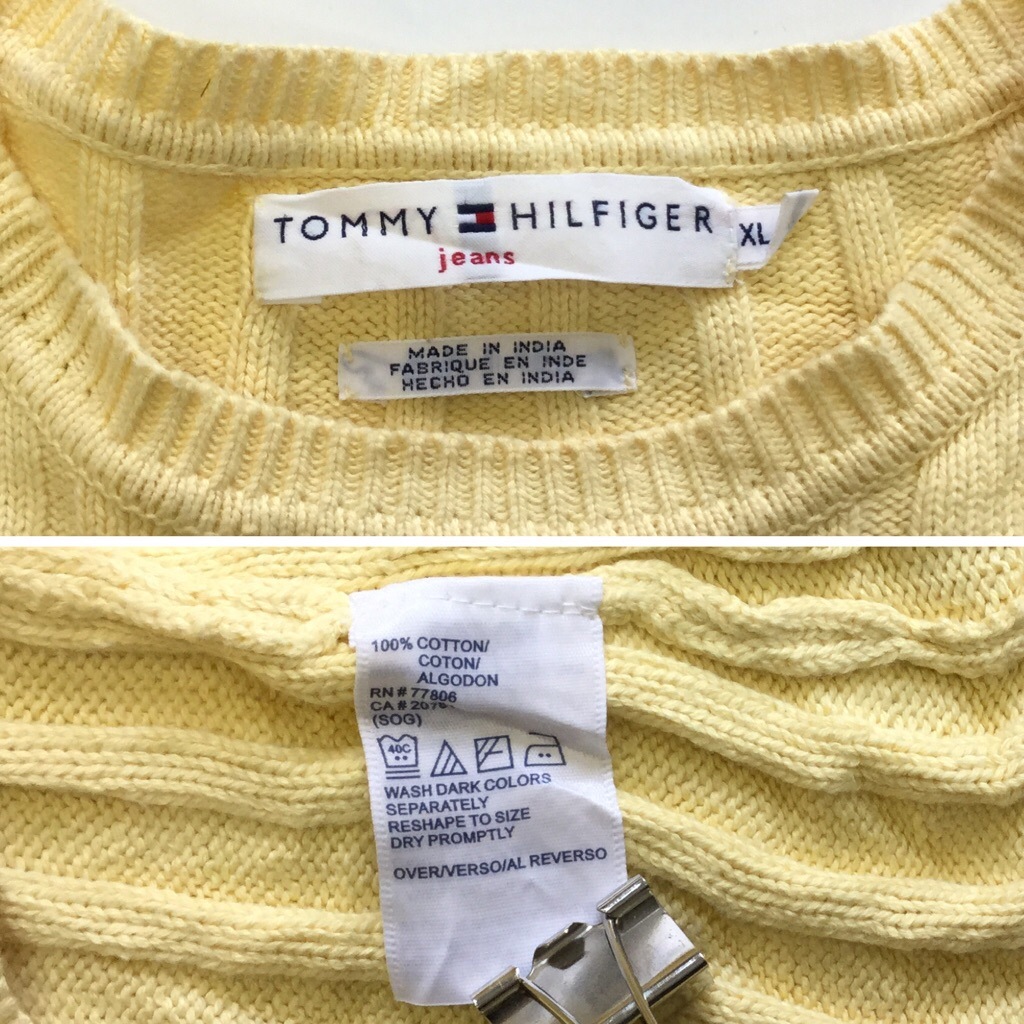 TOMMY HILFIGER jeans �ȥߡ��ҥ�ե����� ������ ��ǥ����� ���åȥ󥻡����� ����̵�� XL/�������������� �˥å� ����ꥫ͢�� USA ���ᥫ�� �֥��� �����奢�� ���岷 ���� �礭�� �ӥå� �����С�