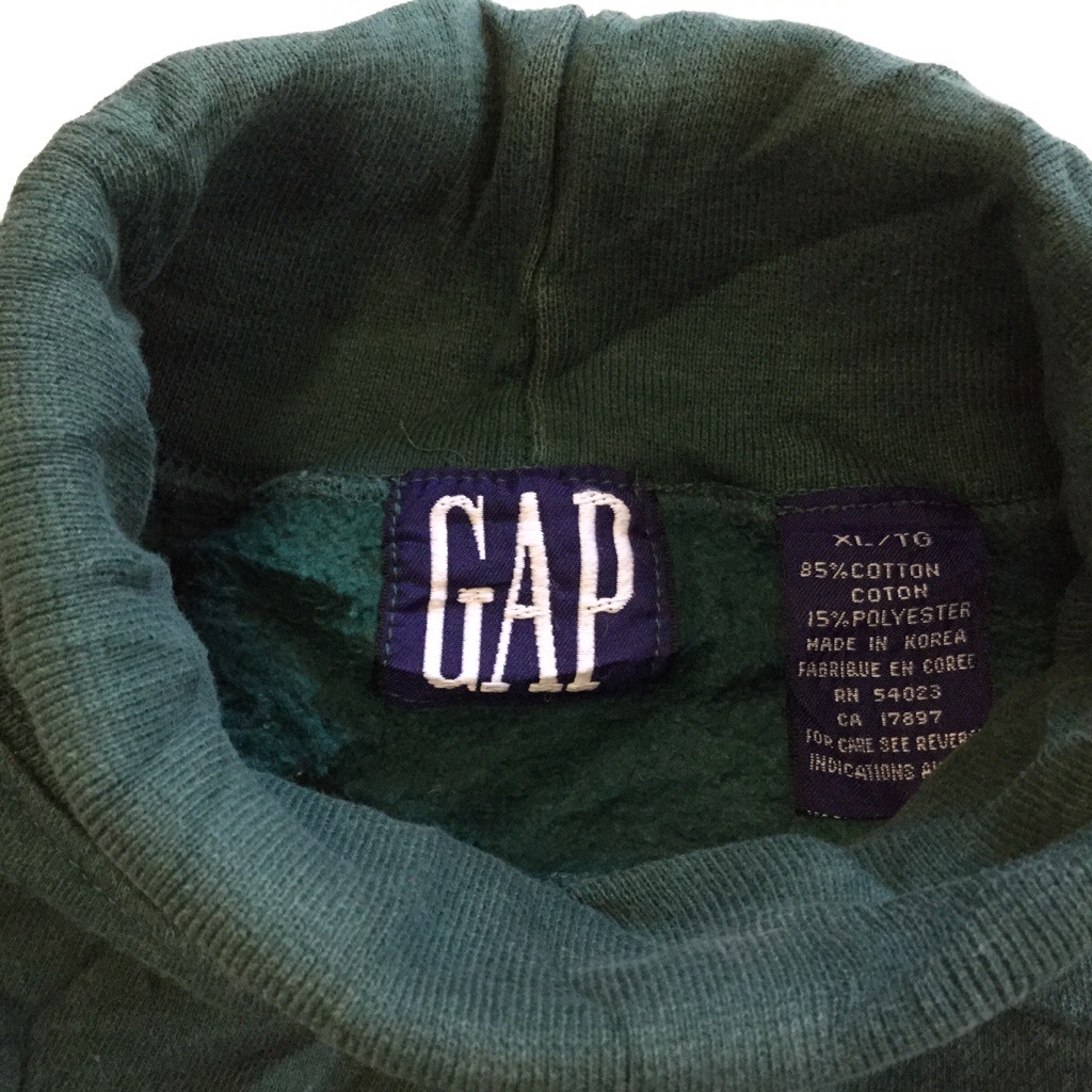 90's GAP ����å� �������å� �ȥ졼�ʡ� �����ȥ�ͥå� ����̵�� XL/�С����꡼�� �ܡ����� ����ꥫ͢�� USA ���ᥫ�� �֥��� ���ݡ��� �����ȥɥ� �礭�� LL O �ӥå� �����С� ���岷 ����