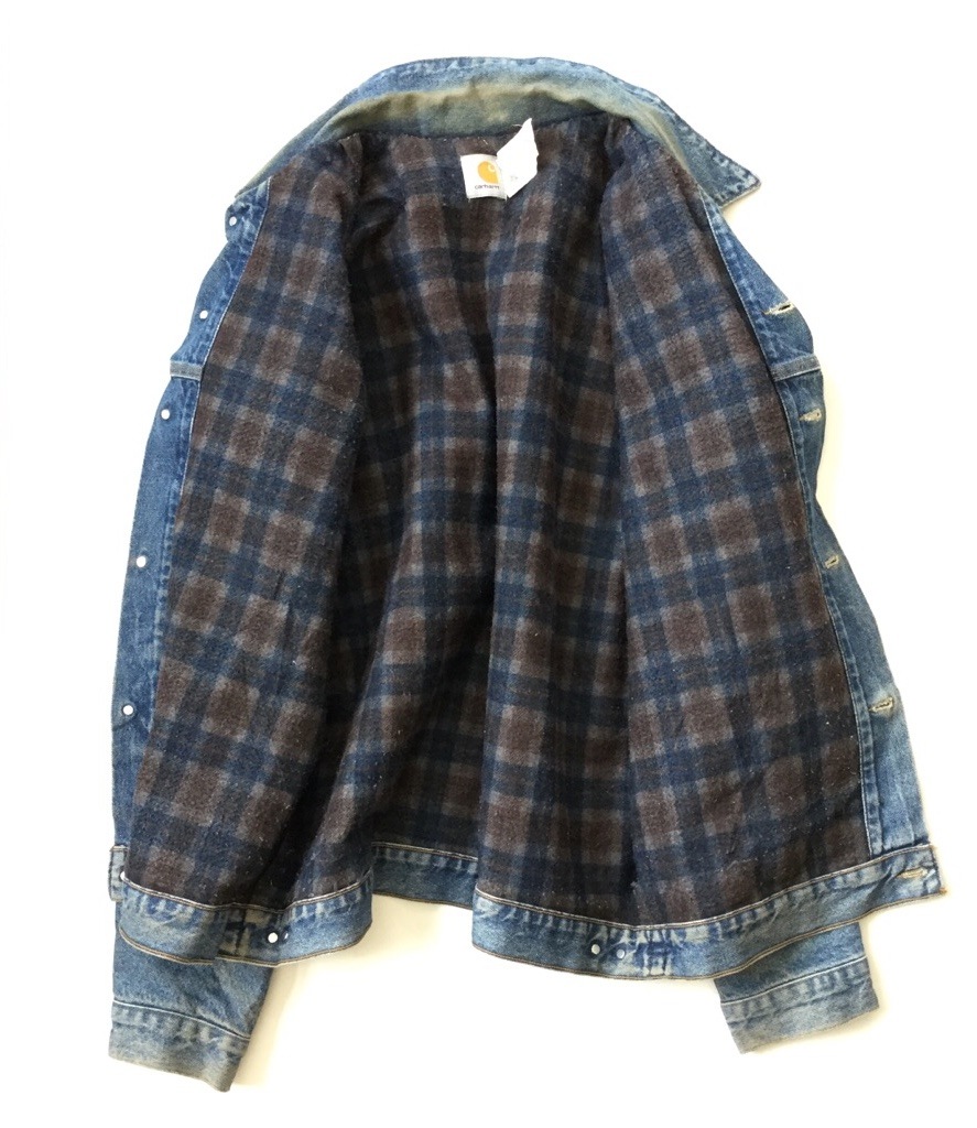 80��90ǯ�� CARHARTT �����ϡ��� �ǥ˥ॸ�㥱�å� �֥�󥱥åȥ饤�ʡ� ����̵�� ��� XL/����ǥ����֥롼 ����ꥫľ͢�� USA ���ᥫ�� �֥��� ���岷 ���� ������㥱�å� ��������� �ӥ�ơ��� ������ơ��� �ӥå������� �����С� �礭�� ����