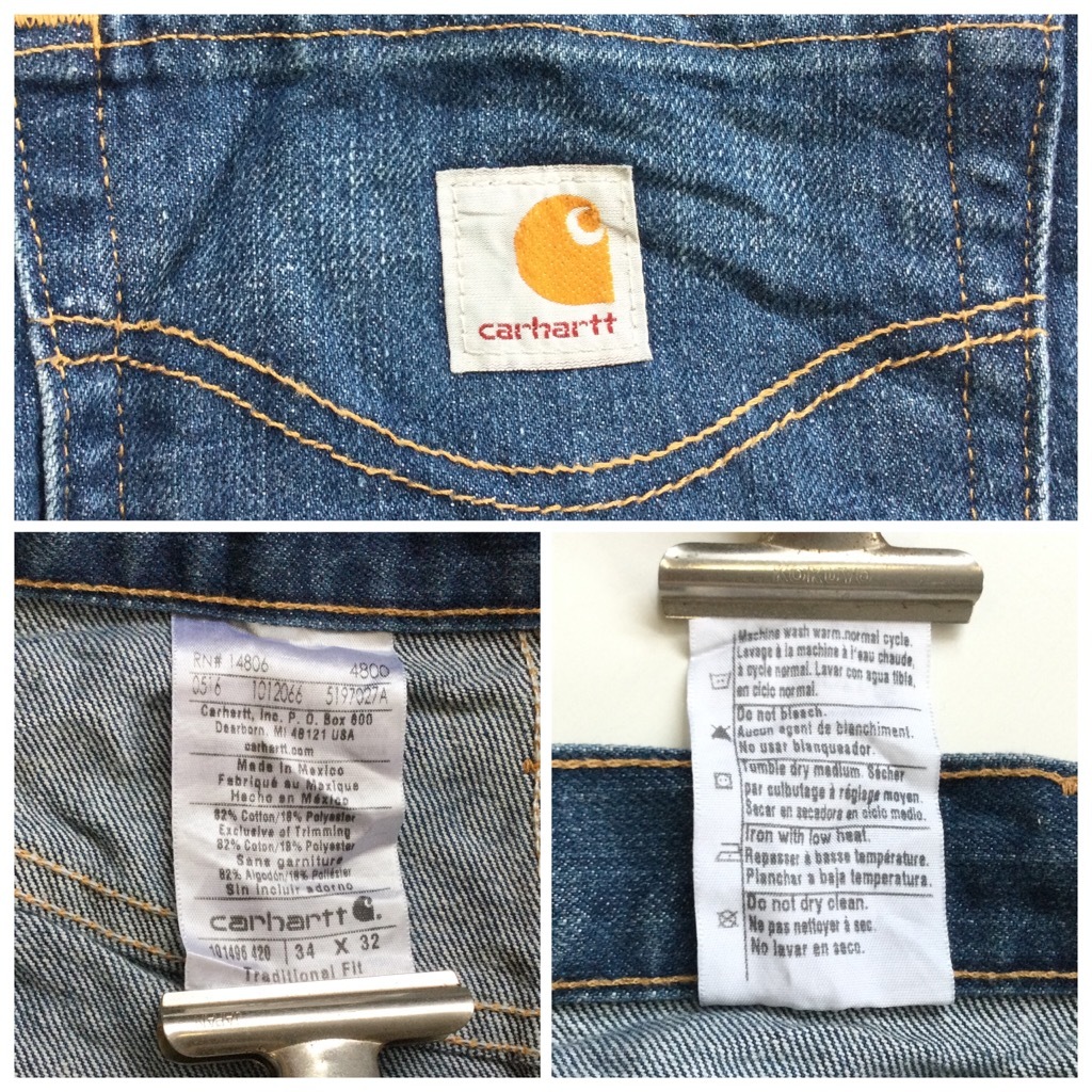 �����ϡ��� CARHARTT �ǥ˥�ѥ�� ����̵�� W34/�֥롼�ǥ˥� ����ѥ�� ����ꥫľ͢�� USA ���ᥫ�� �֥��� ���� ���ȥ졼�� ���岷 ����