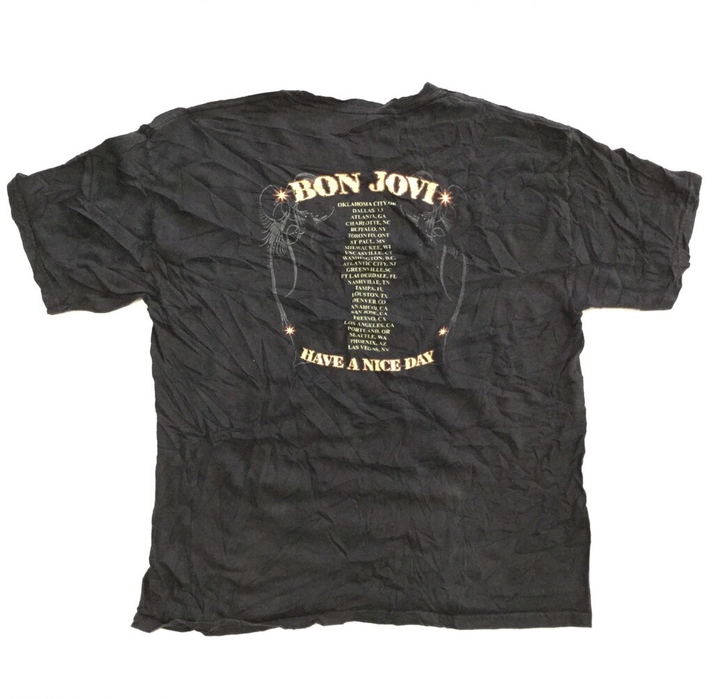 BON JOVI �ܥ� ������� ȾµT����� ����̵�� ��� XL/�����֥�å� �Х��T ���å�T USA ����ꥫľ͢�� ���岷 ���� �礭�� �ӥå� �����С�