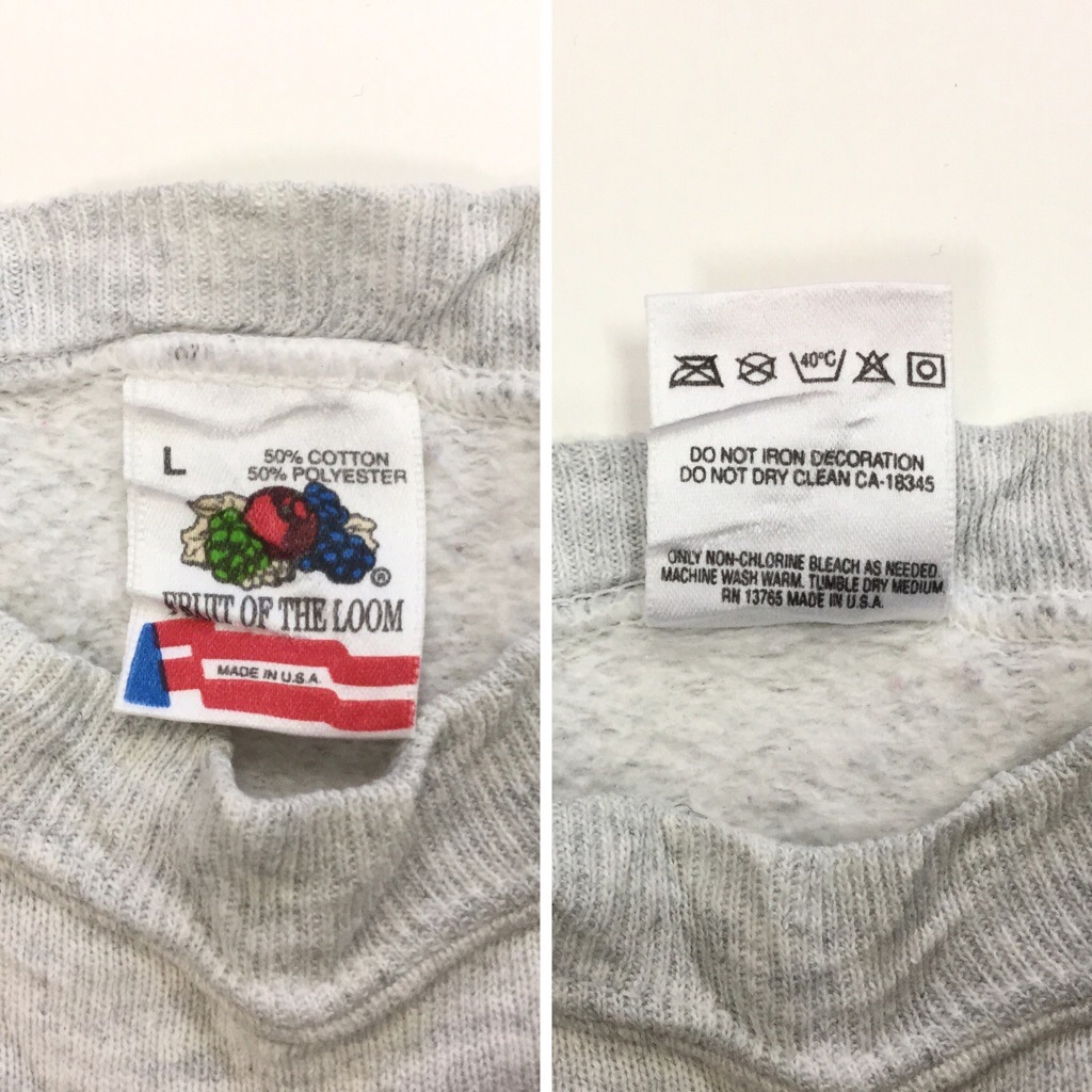 ����ꥫ���� ��ǥ����� Ĺµ�������å� MADE IN U.S.A L/���ߤꥰ�졼 ����ȥ꡼ �ͷ� ������� �ȡ��� �ɡ��� �ϡ��� FRUIT OF THE LOOM ͢���� ����̵�� ���ᥫ��