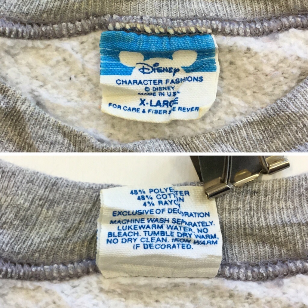 Disney �ǥ����ˡ� �ߥå����ޥ��� �������å� �ȥ졼�ʡ� �ӥ�ơ��� ����̵�� XL/���ߤꥰ�졼����ꥫ͢�� MADE IN USA ���ᥫ�� �饰��� ���ե������ ���� �֥��� ���岷 ���� ���� ������ơ��� �礭�� �ӥå� �����С�
