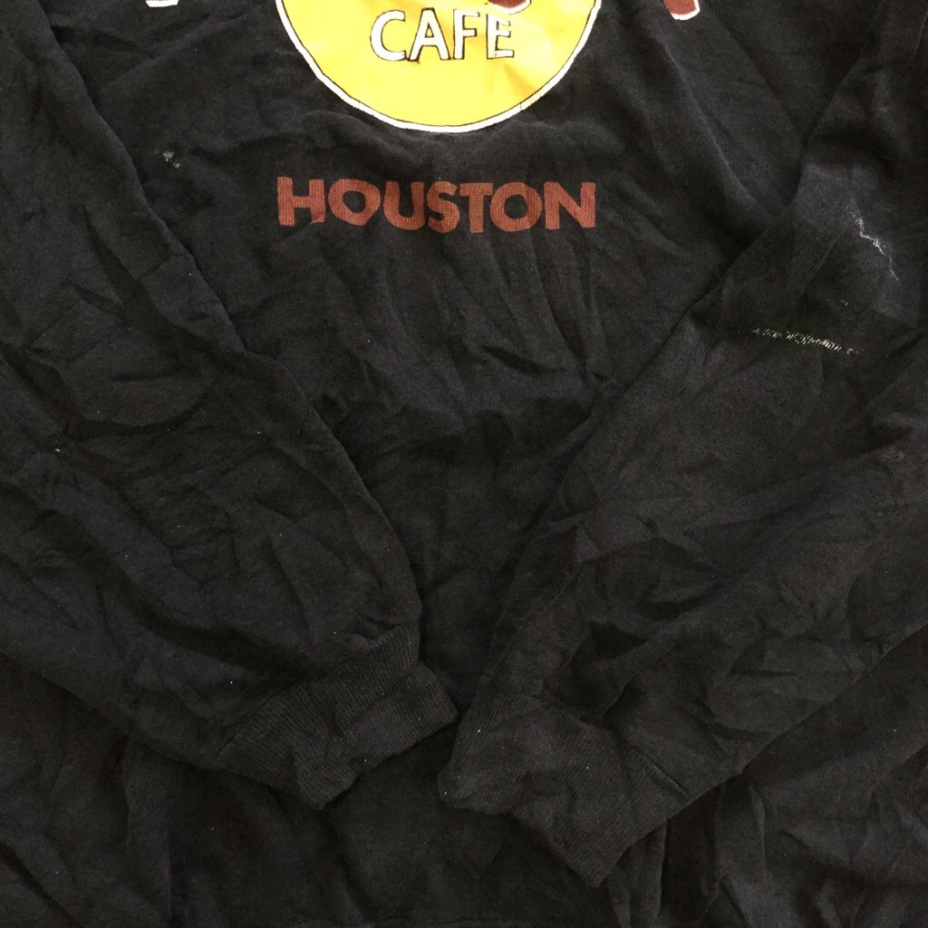 Hard Rock CAFE �ϡ��ɥ��å����ե� HOUSTON �ҥ塼���ȥ� �ץ��� �������å� �ȥ졼�ʡ� ����̵�� ��� XL/�����֥�å� Hanes MADE IN USA ľ͢�� �إ��� HRC �쥹�ȥ�� �С����� ���ᥫ�� �����å� ������� ���岷 ���� ���� �礭�� �ӥå� �����С�
