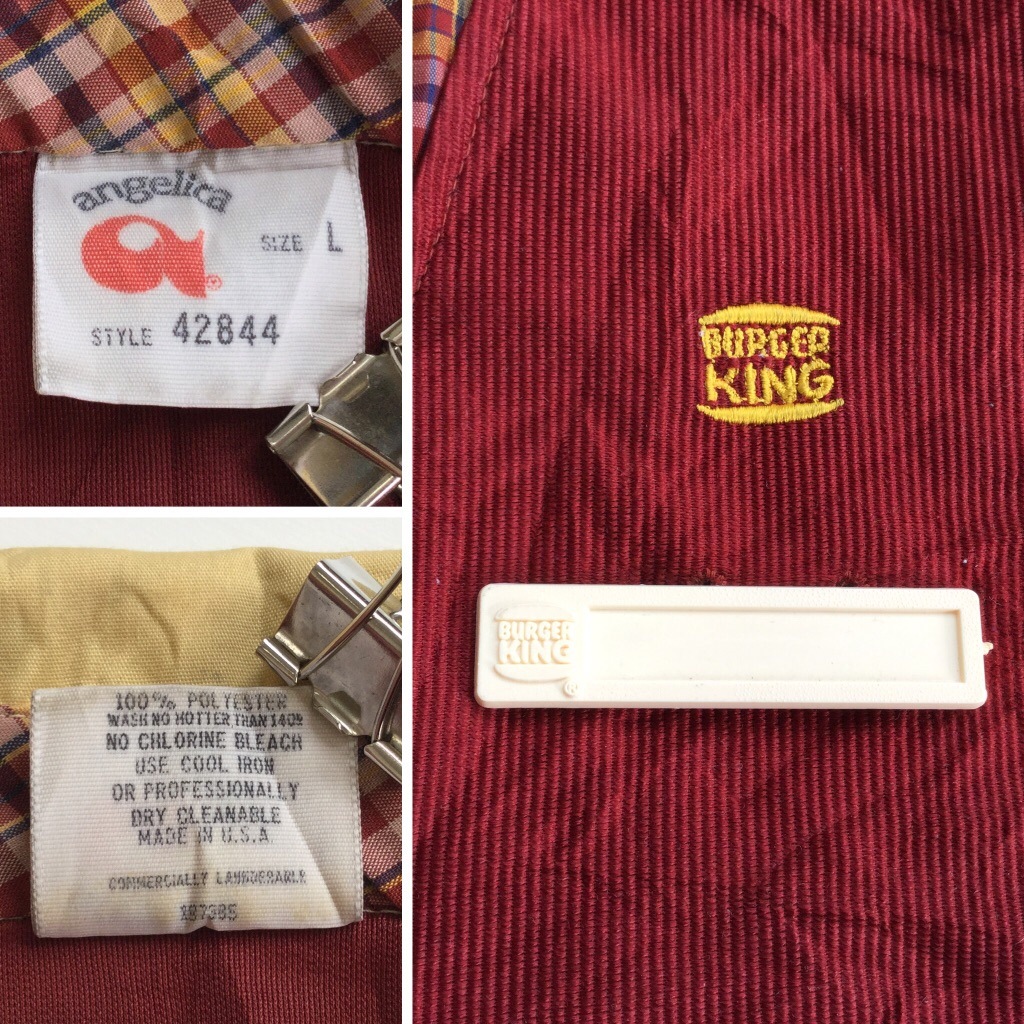 BURGER-KING �С��������� Ⱦµ�������� ��˥ե����� ����̵�� L/���󥸷� ����ꥫ͢�� MADE IN USA ���ᥫ�� �С����� �ե������ȥա��� �ϥ�С����� ���岷 ����