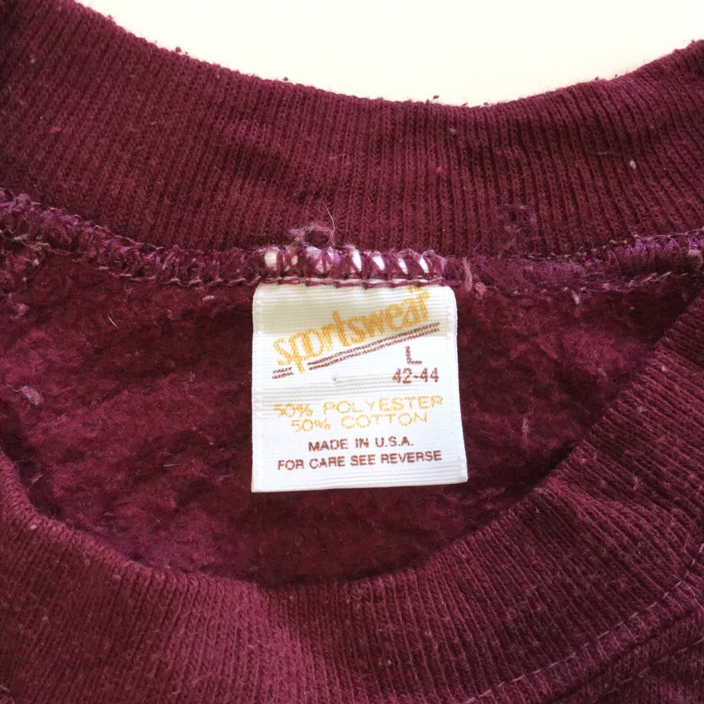 sportswear ���ݡ��ĥ����� �ӥ�ơ��� ̵�ϥ������å� �ȥ졼�ʡ� ��� L/���� MADE IN USA ľ͢�� ���ᥫ�� �饰��� ������ơ��� �ץ졼�� ����å� �����å� 70��80's ���岷 ����