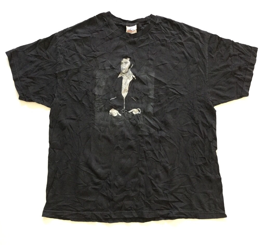 ELVIS PRESLEY ����ӥ� �ץ쥹�꡼ ����ꥫ͢�� ȾµT����� �Х��T 2XL/�����֥�å� ���å�������� �����ӥ꡼ ���岷 ����̵�� MADE IN USA �礭�� �ӥå� �����С�