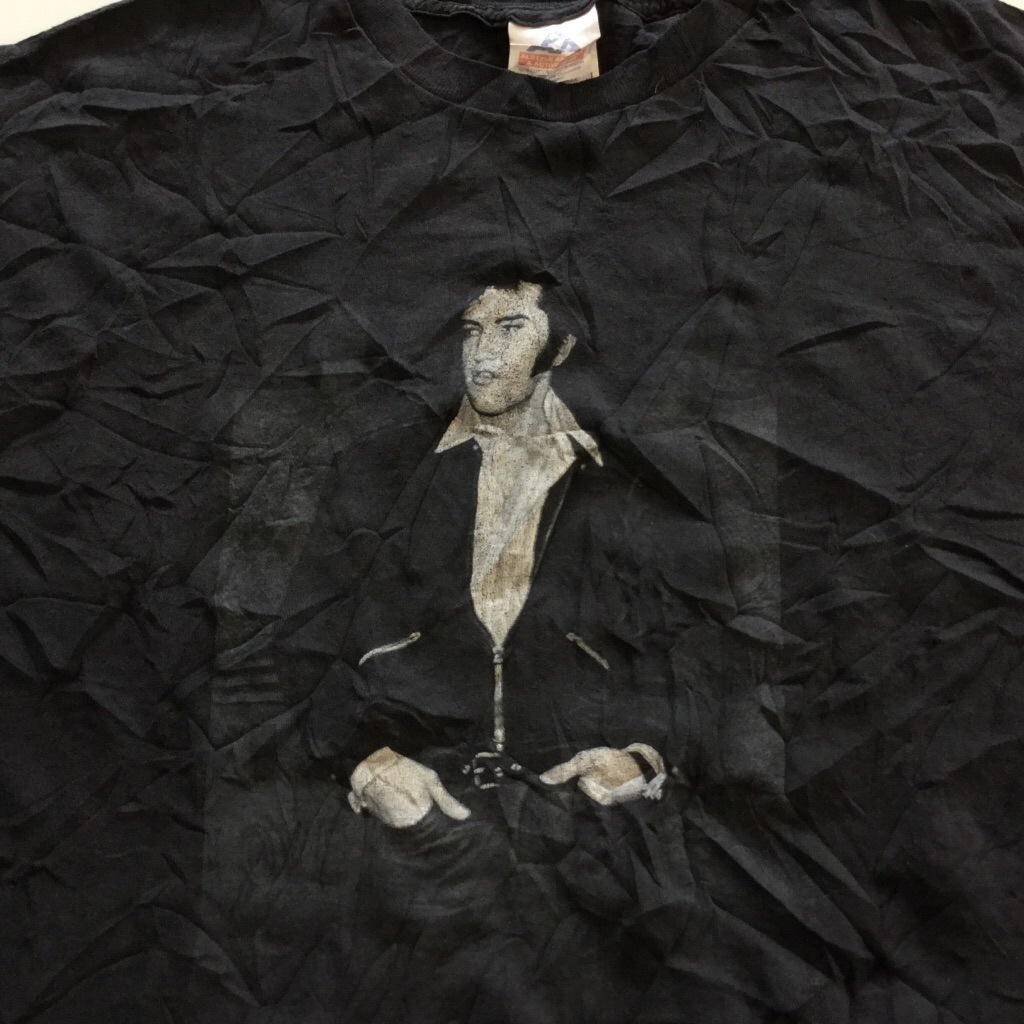 ELVIS PRESLEY ����ӥ� �ץ쥹�꡼ ����ꥫ͢�� ȾµT����� �Х��T 2XL/�����֥�å� ���å�������� �����ӥ꡼ ���岷 ����̵�� MADE IN USA �礭�� �ӥå� �����С�