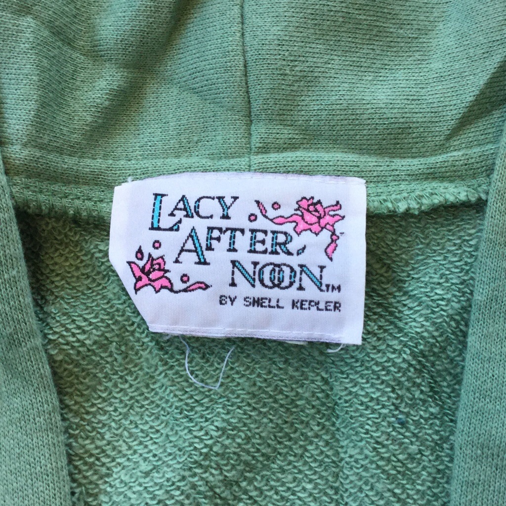 Lacy After Noon アメリカ古着 スウェットカーディガン ガウン コート 送料無料 レディース フリー 抹茶色 ビーズ バラ レース Usa 古着御 業販 輸入品 ー品切れー Spec Co Ltd