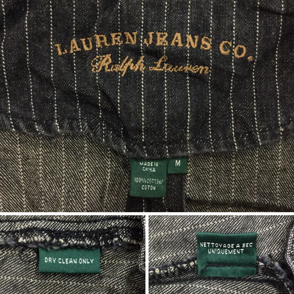 LAUREN JEANS CO. Ralph Lauren ������� ������ ����ꥫ͢�� ��ǥ����� �ǥ˥ॸ�㥱�å� M/�֥�å� ����̵�� �֥��� ���ᥫ�� USA����