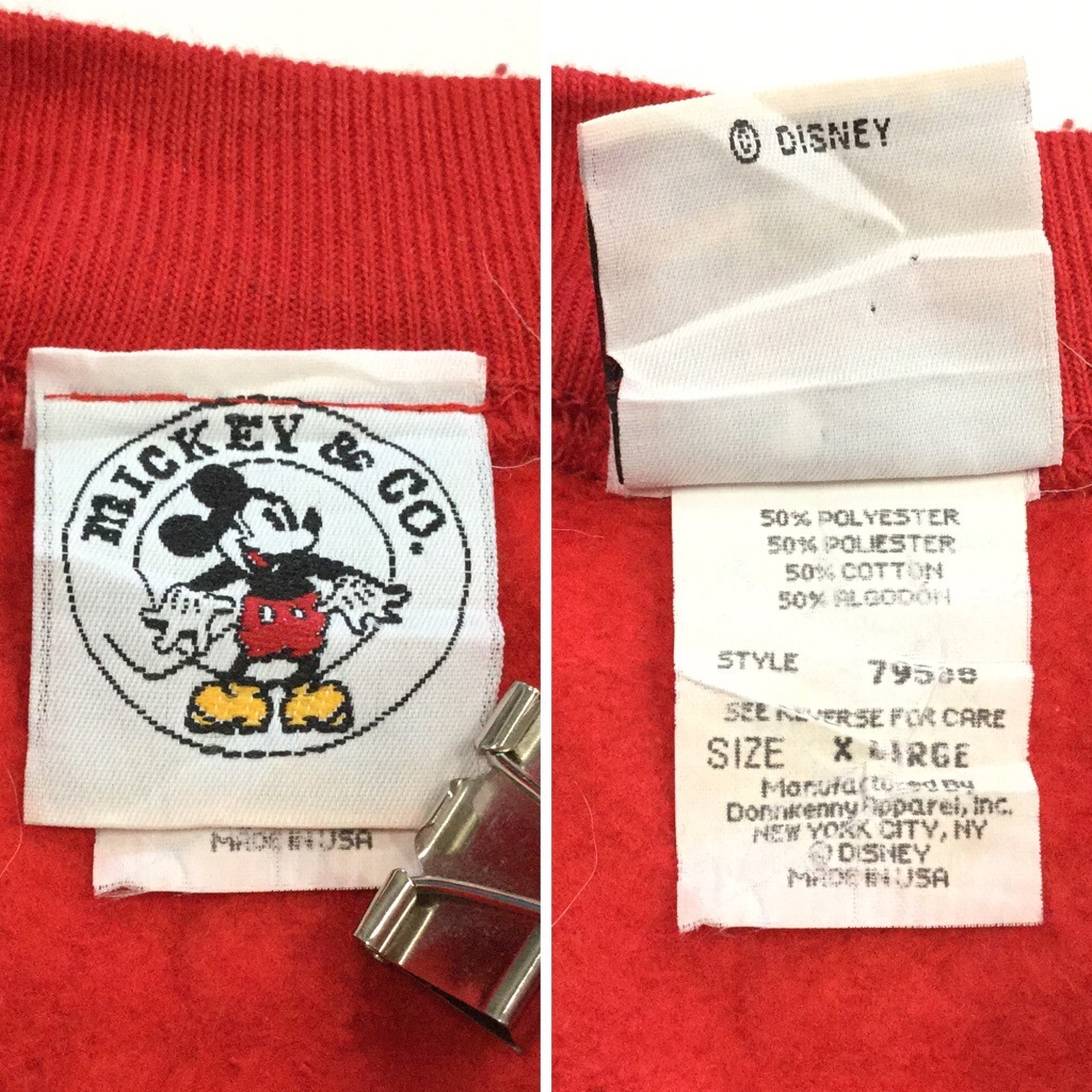 MICKEY �ߥå��� ���� �ץ��ȥ������å� �ȥ졼�ʡ� ����̵�� ��� XL/�֡���å� DISNEY MADE IN USA ľ͢�� ���ᥫ�� �����å� ����� ���岷 �礭�� �ӥå� �����С�