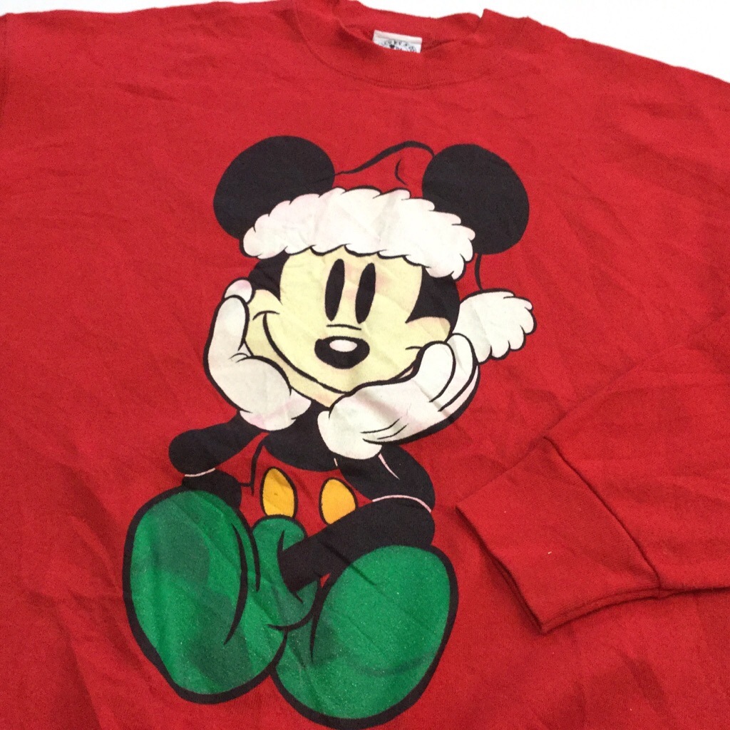 MICKEY �ߥå��� ���� �ץ��ȥ������å� �ȥ졼�ʡ� ����̵�� ��� XL/�֡���å� DISNEY MADE IN USA ľ͢�� ���ᥫ�� �����å� ����� ���岷 �礭�� �ӥå� �����С�