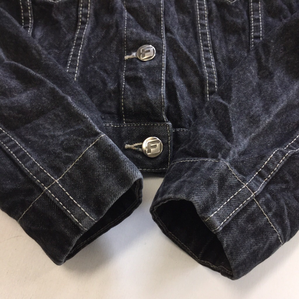Fubu Jeans フブジーンズ アメリカ古着 レディース デニムジャケット ジージャン 送料無料 M ブラックデニム 2ポケ ブランド ロゴ Gジャン Usa 古着御 業販 輸入品 ー品切れー Spec Co Ltd