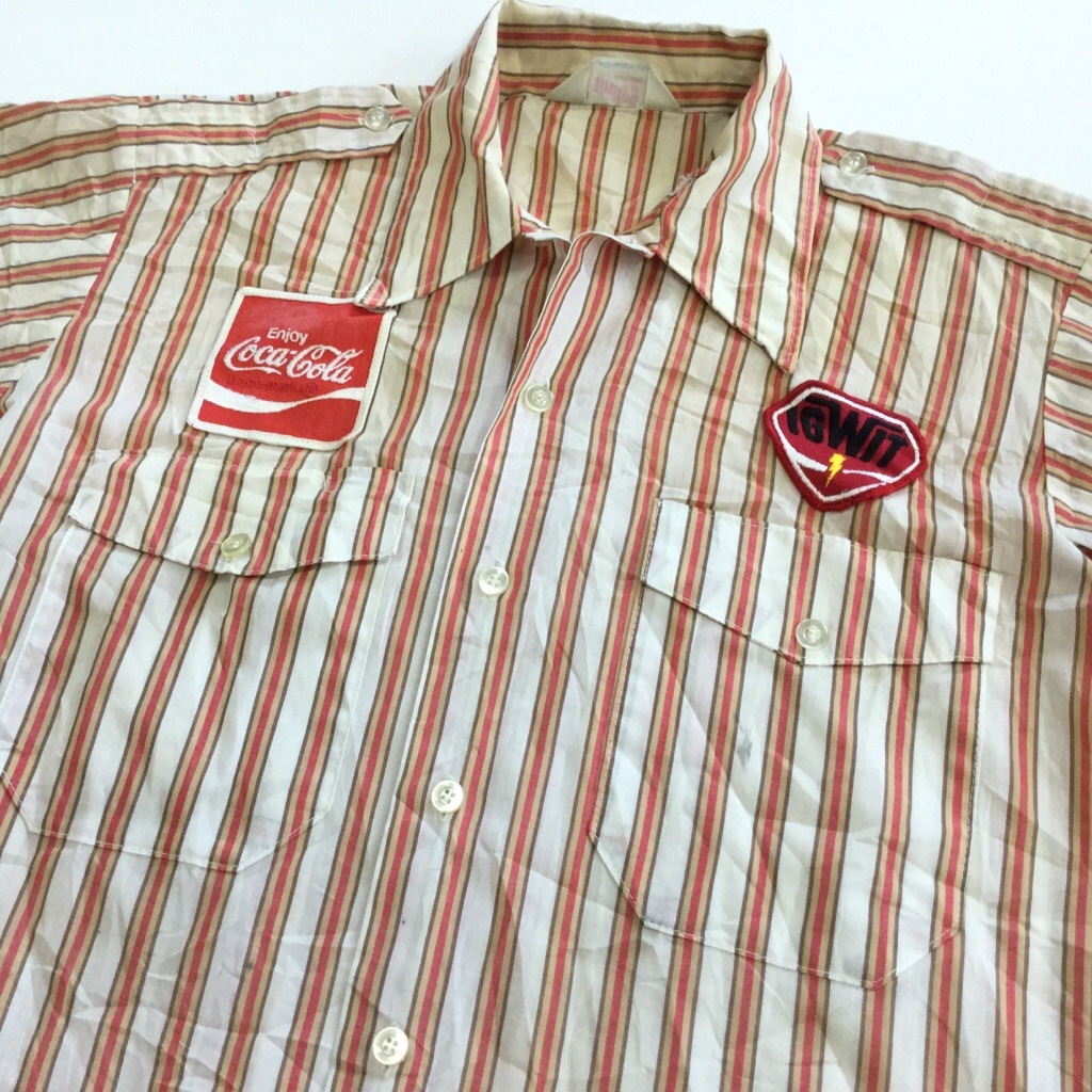 Coca-Cola ���������� Ⱦµ�������� ����̵�� 15-15 1/2 Unitog UNION MADE ���ȥ饤�� ����ꥫ͢�� USA ���ᥫ�� ������ �ɥ��