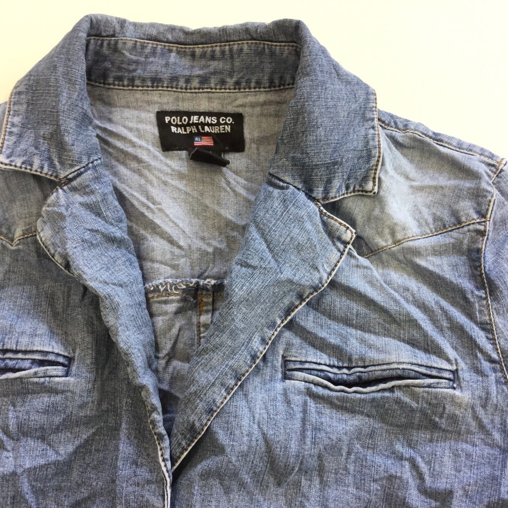 Polo Jeans Co Ralph Lauren ポロジーンズ レディース デニムジャケット テーラード M ブルーデニム Rl 送料無料 星条旗 ブランド アメカジ Usa古着 アメリカ直輸入 ー品切れー Spec Co Ltd