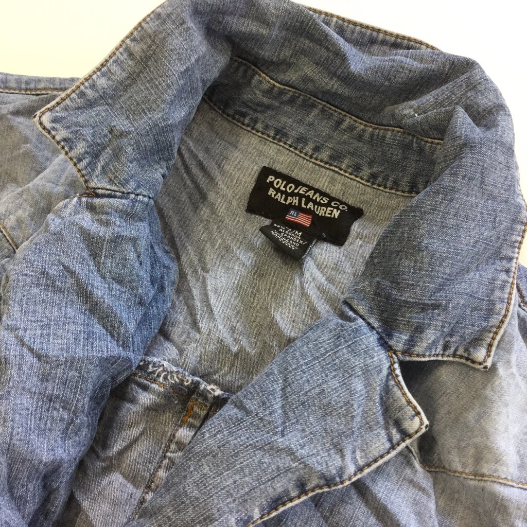 Polo Jeans Co Ralph Lauren ポロジーンズ レディース デニムジャケット テーラード M ブルーデニム Rl 送料無料 星条旗 ブランド アメカジ Usa古着 アメリカ直輸入 ー品切れー Spec Co Ltd