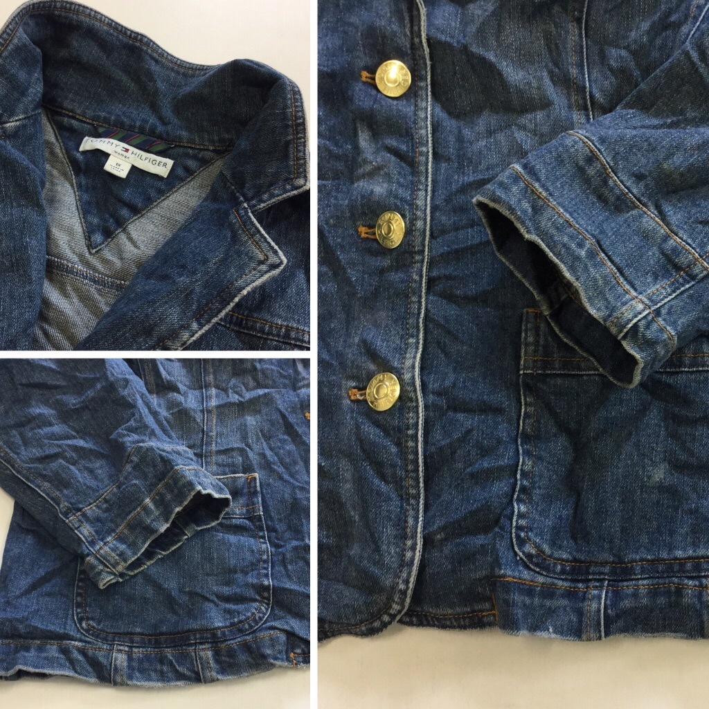 TOMMY HILFIGER WOMEN �ȥߡ��ҥ�ե����� �ǥ˥ॸ�㥱�å� �ơ��顼�� ����̵�� ��ǥ����� 1X/�֥롼 ����ꥫ͢�� USA ���ᥫ�� �֥��� �����奢�� �ե�å� ���岷 �礭�� �ӥå� �����С�