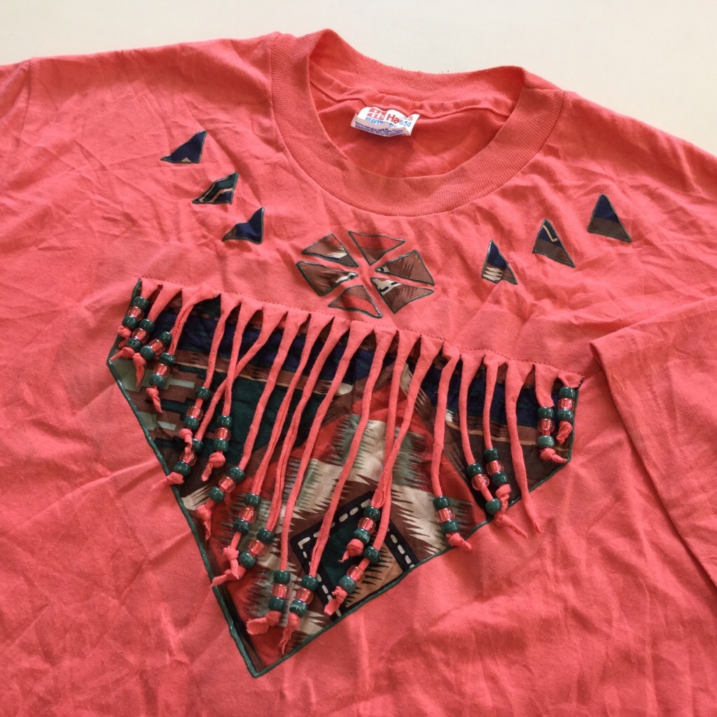 T シャツ リメイク フリンジ ビーズ Kiannajrx