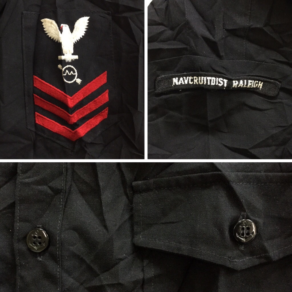 DSCP U.S.NAVY �ͥ��ӡ� �Ʒ� Ĺµ����� �ߥ꥿�꡼ ����̵�� ���17-1/2 ���� �����֥�å� ���󥫡� ����ꥫ͢�� USA �����ߡ� �Ӿ� ��åڥ� ���岷 ����