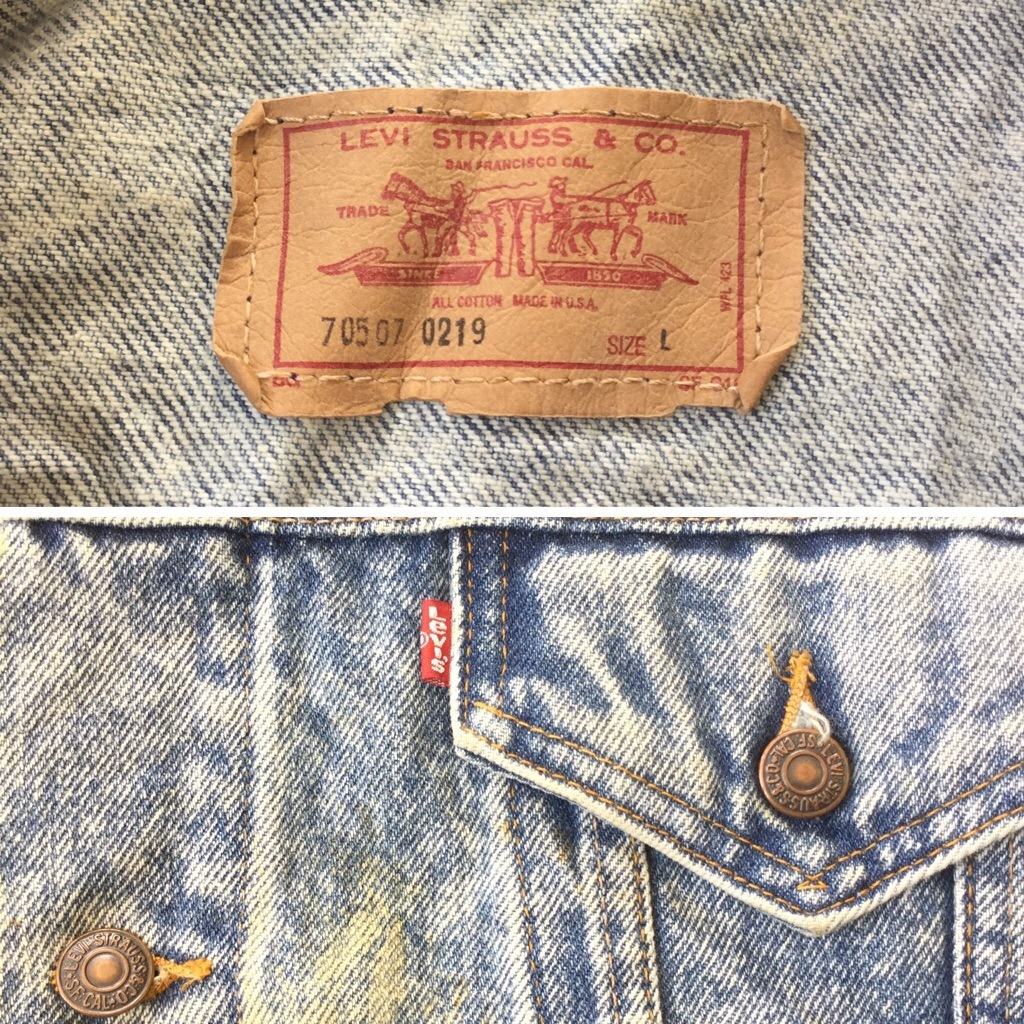 �ӥ�ơ��� LEVI'S 70507-0219 �꡼�Х��� G����� �ǥ˥ॸ�㥱�å� ����̵�� ��� L/�ǥ˥�֥롼x���ߥ��륦���å��� ����ꥫľ͢�� MADE IN USA �֥��� ���ݥ��å� ���岷 ��������� 3rd