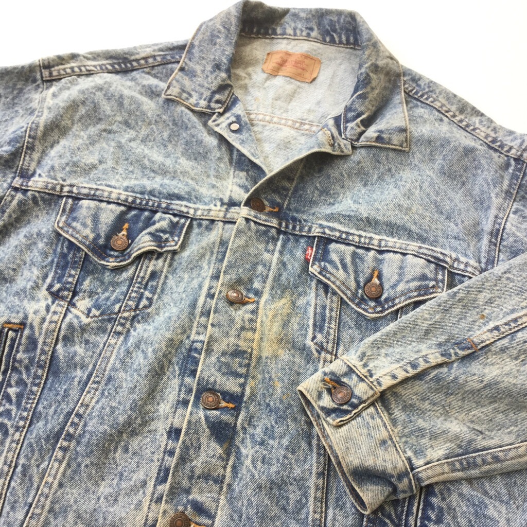 ビンテージ Levi S 0219 リーバイス Gジャン デニムジャケット 送料無料 メンズ L デニムブルーxケミカルウォッシュ アメリカ直輸入 Made In Usa ブランド ４ポケット 古着卸 ジージャン 3rd ー品切れー Spec Co Ltd
