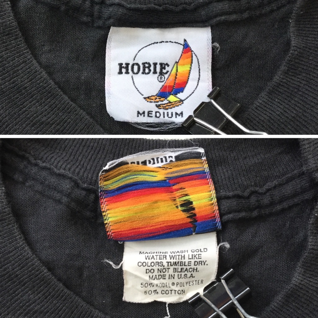 80's HOBIE ホビー アメリカ直輸入 ノースリーブTシャツ タンクトップ 送料無料 M/黒・ブラック MADE IN USA アメカジ