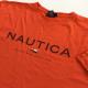 NAUTICA �Ρ��ƥ��� MADE-IN-USA ȾµT����� ���� L/����� ����̵�� ����ꥫ͢�� ����ץ� �١����å� ���ᥫ�� �֥��� 90's