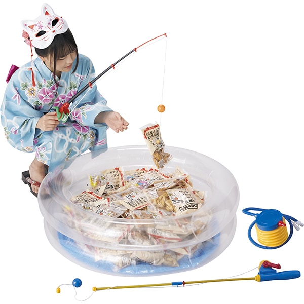 21315 駄菓子釣堀いろいろプレゼント 26SS-P058 懐かし駄菓子の釣り堀ゲーム 駄菓子真ん中の赤色を狙って釣り上げる